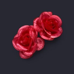 Elegant Pink Rose Hair Clips